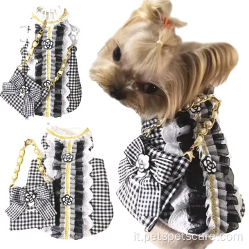 Pet Style Pet Dress Pettorina con decorazioni floreali